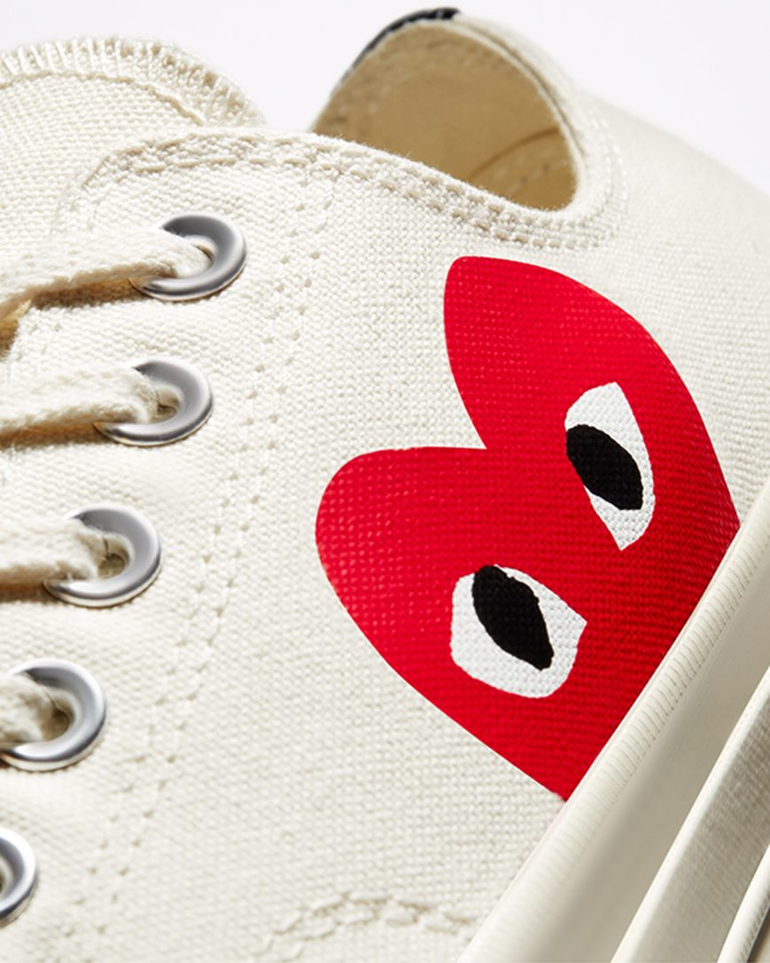 Tenisky Nizke Converse x Comme des Garçons PLAY Chuck 70 Panske Biele Červené | SK GAJQ52